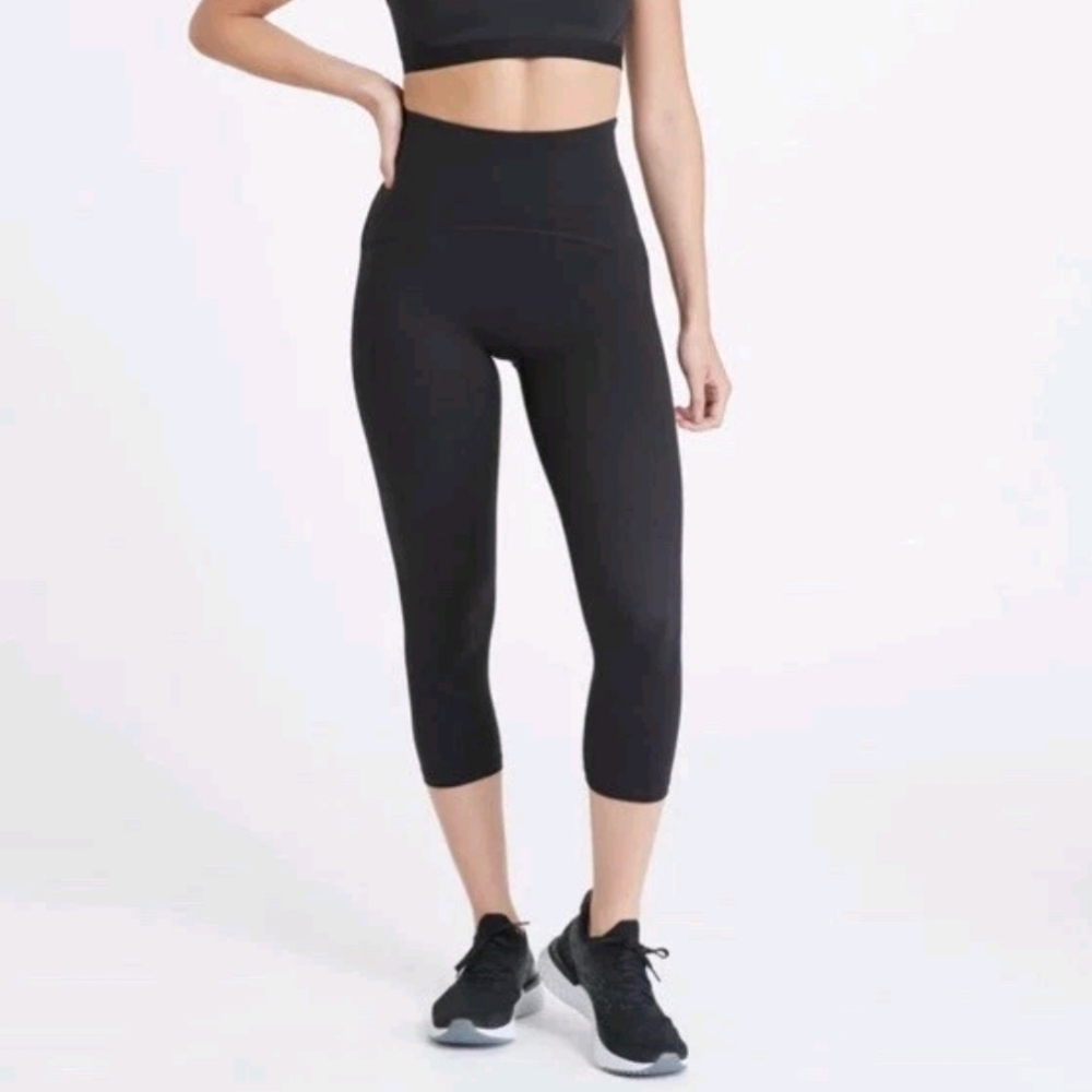 Spanx Cropped Lamn Leggings Very Black